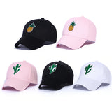 Cactus Pineapple Embroidery Dad Hat Unconstructed Fashion Unisex Baseball Cap - ENSEIGNE DENIS