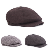 Fashion Classic Newsboy Beret Hat Men's Knitted Outdoor Casual Octagonal Cap
