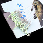 30pcs Fishhooks Night Light Hooks Outdoor Sports Luminous Fishing Tackle Fishhook