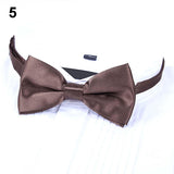 New Arrival Men's Fashion Plain Bowtie Polyester Pre Tied Wedding Bow Tie Suits Tie