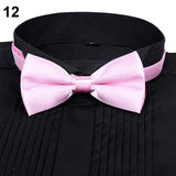 New Arrival Men's Fashion Plain Bowtie Polyester Pre Tied Wedding Bow Tie Suits Tie