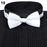 New Arrival Men's Fashion Plain Bowtie Polyester Pre Tied Wedding Bow Tie Suits Tie