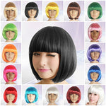 Women Fashion Short Straight Hair Full Cosplay Party Bob Hair Evening Party Wig