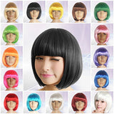 Women Fashion Short Straight Hair Full Cosplay Party Bob Hair Evening Party Wig