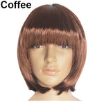 Women Fashion Short Straight Hair Full Cosplay Party Bob Hair Evening Party Wig