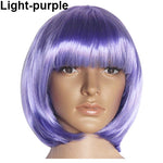 Women Fashion Short Straight Hair Full Cosplay Party Bob Hair Evening Party Wig