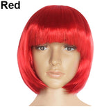 Women Fashion Short Straight Hair Full Cosplay Party Bob Hair Evening Party Wig