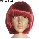 Women Fashion Short Straight Hair Full Cosplay Party Bob Hair Evening Party Wig