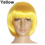 Women Fashion Short Straight Hair Full Cosplay Party Bob Hair Evening Party Wig