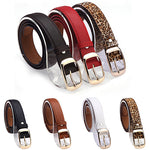 Women Fashion Paint Waist Belt Faux Leather Alloy Buckle Casual Waistband Strap - ENSEIGNE DENIS