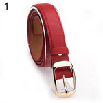 Women Fashion Paint Waist Belt Faux Leather Alloy Buckle Casual Waistband Strap - ENSEIGNE DENIS