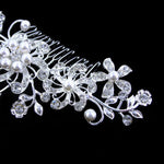 Women's Wedding Flower Rhinestone Faux Pearl Hair Clip Bridal Hair Comb Jewelry