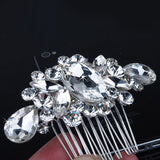 Women's Wedding Flower Rhinestone Faux Pearl Hair Clip Bridal Hair Comb Jewelry