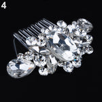 Women's Wedding Flower Rhinestone Faux Pearl Hair Clip Bridal Hair Comb Jewelry