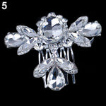 Women's Wedding Flower Rhinestone Faux Pearl Hair Clip Bridal Hair Comb Jewelry