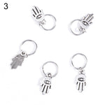 5/10Pcs Punk Women Hip-Hop Braid Hand Cross Shell Leaf Ring Hair Clips Accessory