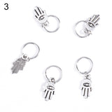 5/10Pcs Punk Women Hip-Hop Braid Hand Cross Shell Leaf Ring Hair Clips Accessory