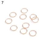 5/10Pcs Punk Women Hip-Hop Braid Hand Cross Shell Leaf Ring Hair Clips Accessory