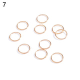 5/10Pcs Punk Women Hip-Hop Braid Hand Cross Shell Leaf Ring Hair Clips Accessory