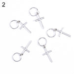 5/10Pcs Punk Women Hip-Hop Braid Hand Cross Shell Leaf Ring Hair Clips Accessory