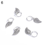 5/10Pcs Punk Women Hip-Hop Braid Hand Cross Shell Leaf Ring Hair Clips Accessory