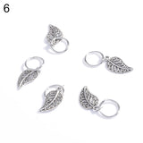 5/10Pcs Punk Women Hip-Hop Braid Hand Cross Shell Leaf Ring Hair Clips Accessory