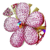 Women Fashion Floral Design Alloy Rhinestone Barrette Hair Clip Comb Hairpin