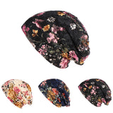 Ethnic Lace Flower Baggy Beanie Cap Women's Spring Summer Breathable Casual Hat - ENSEIGNE DENIS