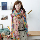 Fashion Floral Print Women Lady Soft Voile Shawl Long Scarf Wrap Stole Gift