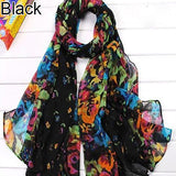 Fashion Floral Print Women Lady Soft Voile Shawl Long Scarf Wrap Stole Gift
