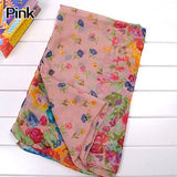 Fashion Floral Print Women Lady Soft Voile Shawl Long Scarf Wrap Stole Gift