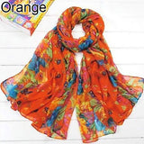 Fashion Floral Print Women Lady Soft Voile Shawl Long Scarf Wrap Stole Gift