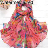 Fashion Floral Print Women Lady Soft Voile Shawl Long Scarf Wrap Stole Gift