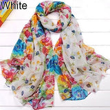 Fashion Floral Print Women Lady Soft Voile Shawl Long Scarf Wrap Stole Gift