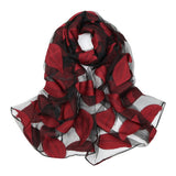 Fashion Organza Flower Leaf Women's Outdoor Travel Soft Smooth Long Scarf Shawl - ENSEIGNE DENIS