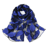 Fashion Organza Flower Leaf Women's Outdoor Travel Soft Smooth Long Scarf Shawl - ENSEIGNE DENIS
