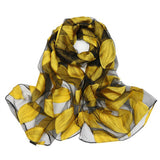 Fashion Organza Flower Leaf Women's Outdoor Travel Soft Smooth Long Scarf Shawl - ENSEIGNE DENIS