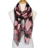 Fashion Organza Flower Leaf Women's Outdoor Travel Soft Smooth Long Scarf Shawl - ENSEIGNE DENIS