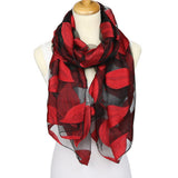 Fashion Organza Flower Leaf Women's Outdoor Travel Soft Smooth Long Scarf Shawl - ENSEIGNE DENIS