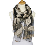 Fashion Organza Flower Leaf Women's Outdoor Travel Soft Smooth Long Scarf Shawl - ENSEIGNE DENIS