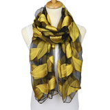 Fashion Organza Flower Leaf Women's Outdoor Travel Soft Smooth Long Scarf Shawl - ENSEIGNE DENIS