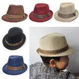 Unisex Kids' Fashion Cool Jazz Pitched Crown Short Brim Hat Cap Fedora Hat