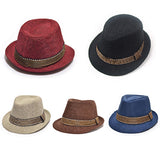 Unisex Kids' Fashion Cool Jazz Pitched Crown Short Brim Hat Cap Fedora Hat