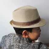 Unisex Kids' Fashion Cool Jazz Pitched Crown Short Brim Hat Cap Fedora Hat