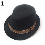 Unisex Kids' Fashion Cool Jazz Pitched Crown Short Brim Hat Cap Fedora Hat