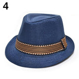 Unisex Kids' Fashion Cool Jazz Pitched Crown Short Brim Hat Cap Fedora Hat
