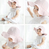 Lovely Toddler Infant Baby Girl Summer Wide Brim Sun Protection Beach Cotton Hat