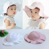 Lovely Toddler Infant Baby Girl Summer Wide Brim Sun Protection Beach Cotton Hat