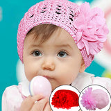 Baby Toddler Beanie Hat Flower Hand Crochet Knit Cap Kids Girls Winter Warm