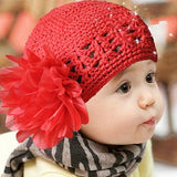 Baby Toddler Beanie Hat Flower Hand Crochet Knit Cap Kids Girls Winter Warm